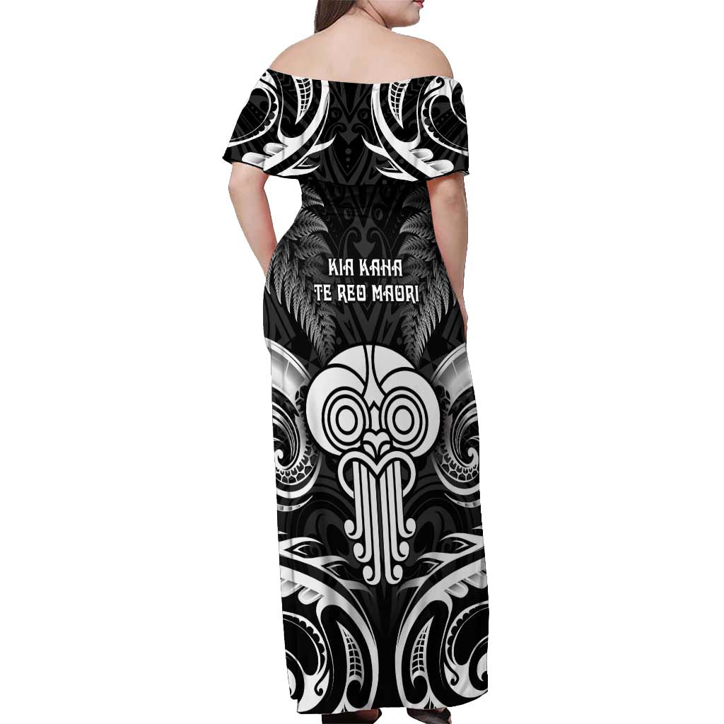 New Zealand Te Reo Maori Off Shoulder Maxi Dress Korero Maori Ai Au