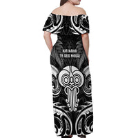 New Zealand Te Reo Maori Off Shoulder Maxi Dress Korero Maori Ai Au