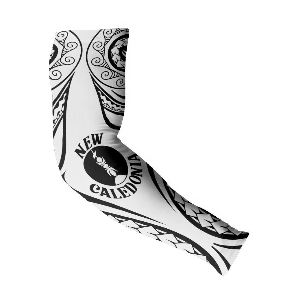 New Caledonia Day Arm Sleeves Polynesian Curves White Color - Polynesian Pride