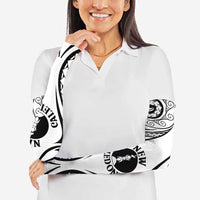 New Caledonia Day Arm Sleeves Polynesian Curves White Color - Polynesian Pride