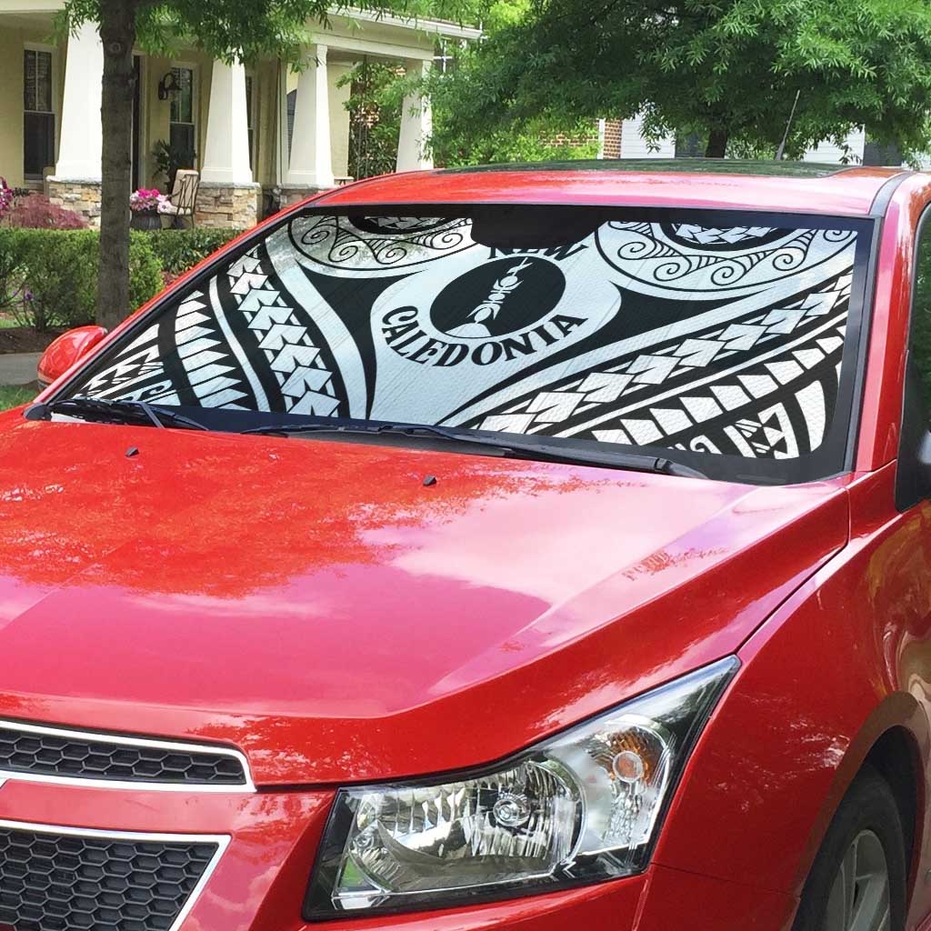 New Caledonia Day Auto Sun Shade Polynesian Curves White Color - Polynesian Pride