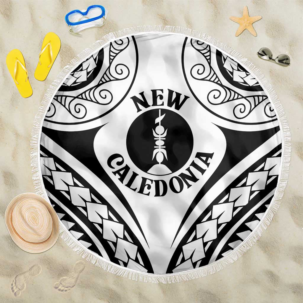 New Caledonia Day Beach Blanket Polynesian Curves White Color - Polynesian Pride