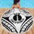 New Caledonia Day Beach Blanket Polynesian Curves White Color - Polynesian Pride