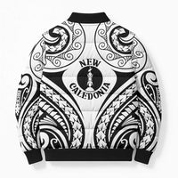 New Caledonia Day Bomber Puffer Jacket Polynesian Curves White Color - Polynesian Pride