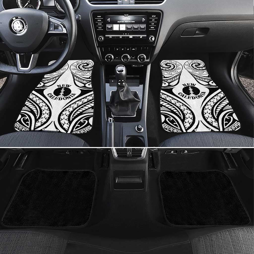 New Caledonia Day Car Mats Polynesian Curves White Color - Polynesian Pride