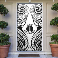New Caledonia Day Door Cover Polynesian Curves White Color - Polynesian Pride