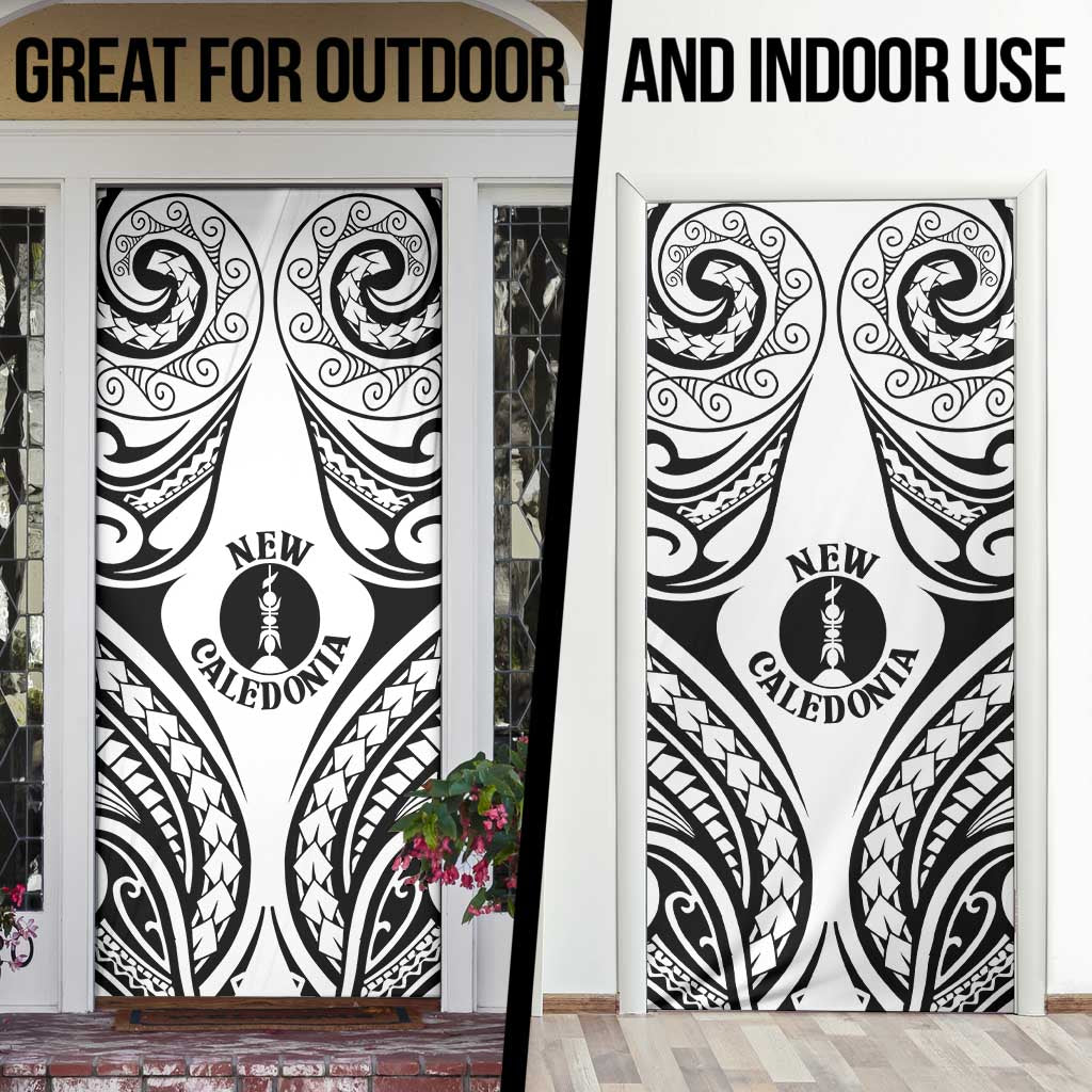 New Caledonia Day Door Cover Polynesian Curves White Color - Polynesian Pride