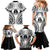 New Caledonia Day Family Matching Mermaid Dress and Hawaiian Shirt Polynesian Curves White Color - Polynesian Pride