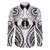 New Caledonia Day Family Matching Mermaid Dress and Hawaiian Shirt Polynesian Curves White Color - Polynesian Pride