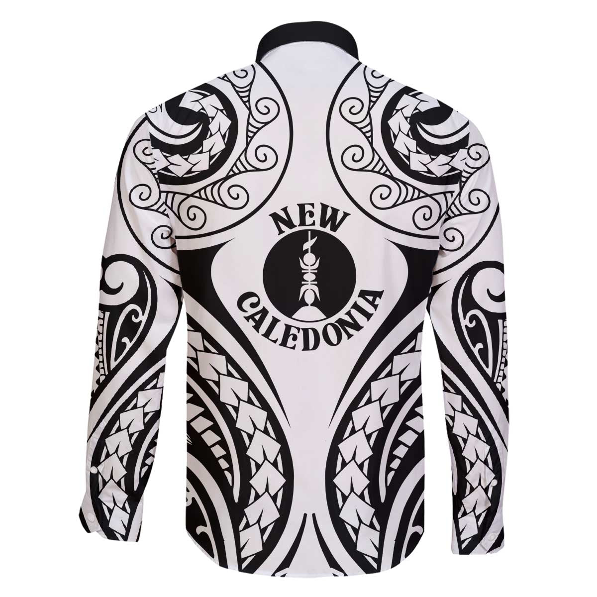 New Caledonia Day Family Matching Off The Shoulder Long Sleeve Dress and Hawaiian Shirt Polynesian Curves White Color - Polynesian Pride