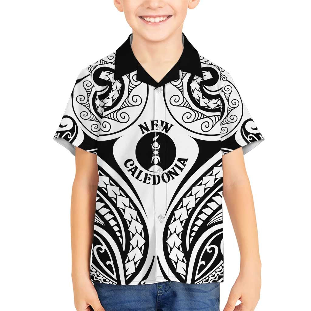 New Caledonia Day Family Matching Puletasi and Hawaiian Shirt Polynesian Curves White Color - Polynesian Pride