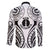 New Caledonia Day Family Matching Short Sleeve Bodycon Dress and Hawaiian Shirt Polynesian Curves White Color - Polynesian Pride