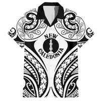 New Caledonia Day Family Matching Summer Maxi Dress and Hawaiian Shirt Polynesian Curves White Color - Polynesian Pride