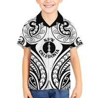 New Caledonia Day Family Matching Summer Maxi Dress and Hawaiian Shirt Polynesian Curves White Color - Polynesian Pride