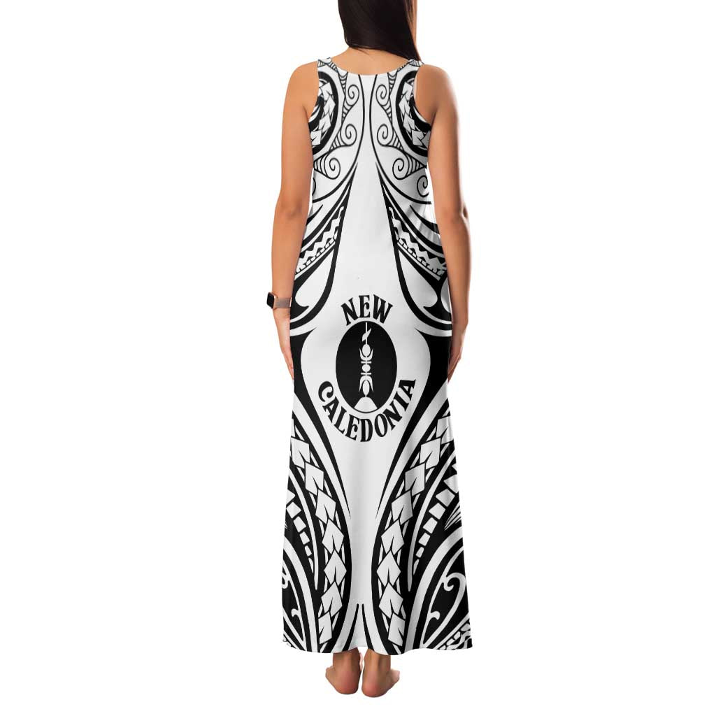 New Caledonia Day Family Matching Tank Maxi Dress and Hawaiian Shirt Polynesian Curves White Color - Polynesian Pride