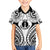 New Caledonia Day Family Matching Tank Maxi Dress and Hawaiian Shirt Polynesian Curves White Color - Polynesian Pride