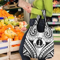 New Caledonia Day Grocery Bag Polynesian Curves White Color - Polynesian Pride