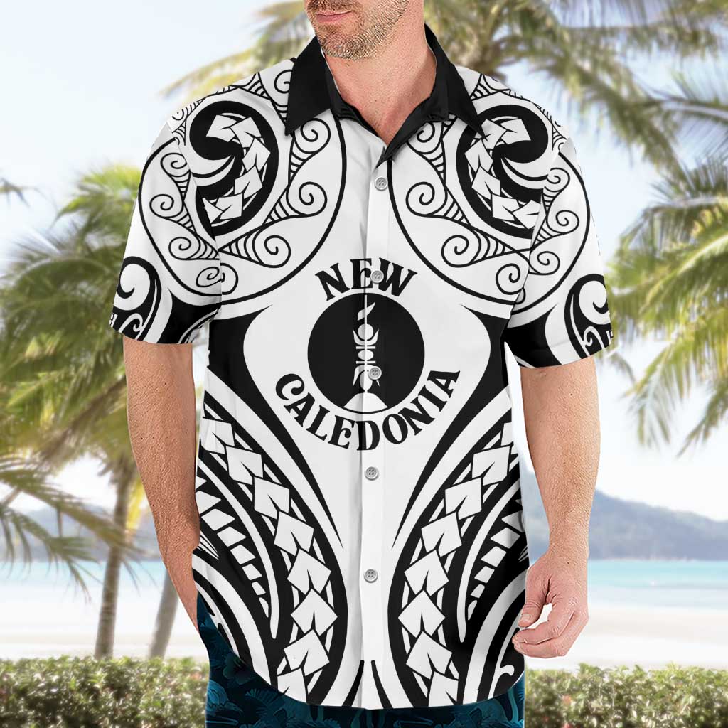 New Caledonia Day Hawaiian Shirt Polynesian Curves White Color - Polynesian Pride