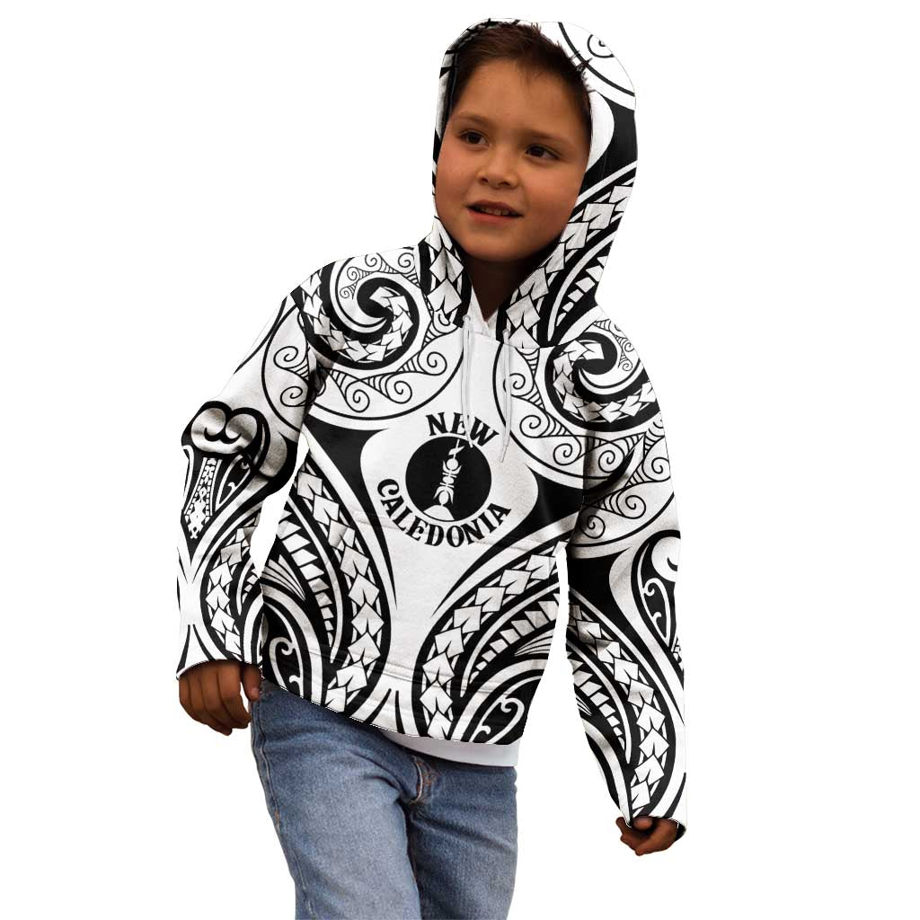 New Caledonia Day Kid Hoodie Polynesian Curves White Color - Polynesian Pride