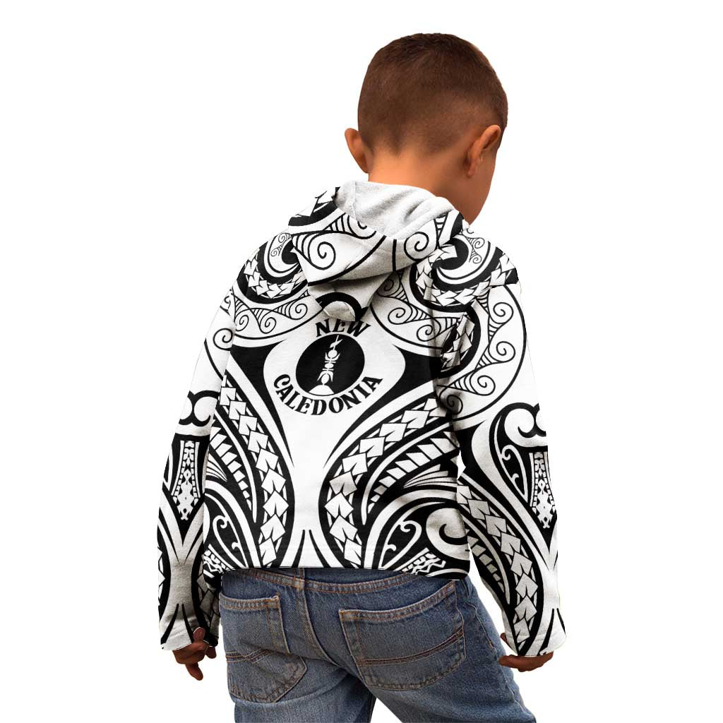 New Caledonia Day Kid Hoodie Polynesian Curves White Color - Polynesian Pride