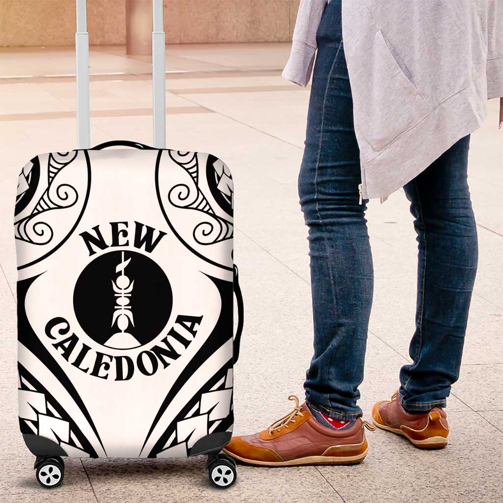 New Caledonia Day Luggage Cover Polynesian Curves White Color - Polynesian Pride