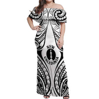 New Caledonia Day Off Shoulder Maxi Dress Polynesian Curves White Color - Polynesian Pride