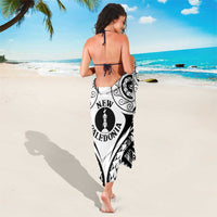New Caledonia Day Sarong Polynesian Curves White Color - Polynesian Pride
