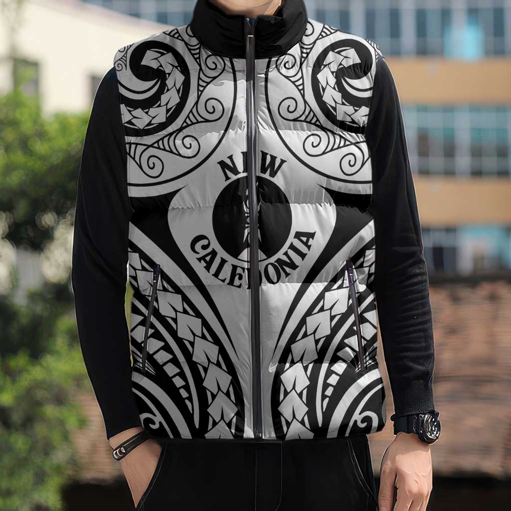 New Caledonia Day Sleeveless Puffer Jacket Polynesian Curves White Color - Polynesian Pride