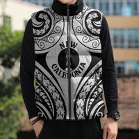 New Caledonia Day Sleeveless Puffer Jacket Polynesian Curves White Color - Polynesian Pride