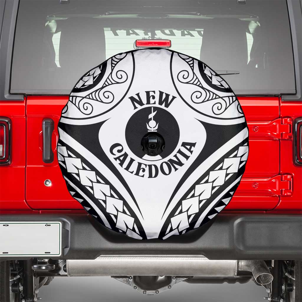 New Caledonia Day Spare Tire Cover Polynesian Curves White Color - Polynesian Pride