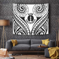 New Caledonia Day Tapestry Polynesian Curves White Color - Polynesian Pride