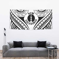 New Caledonia Day Tapestry Polynesian Curves White Color - Polynesian Pride