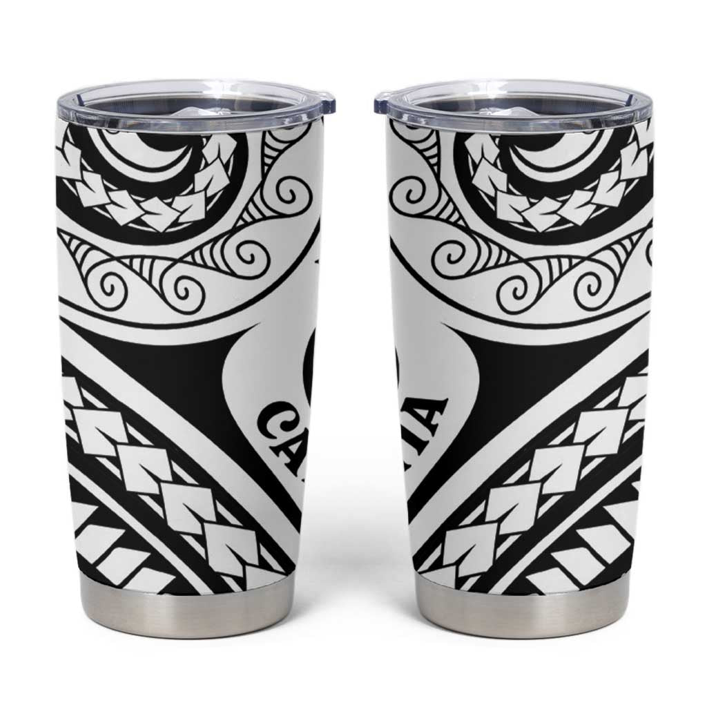 New Caledonia Day Tumbler Cup Polynesian Curves White Color - Polynesian Pride