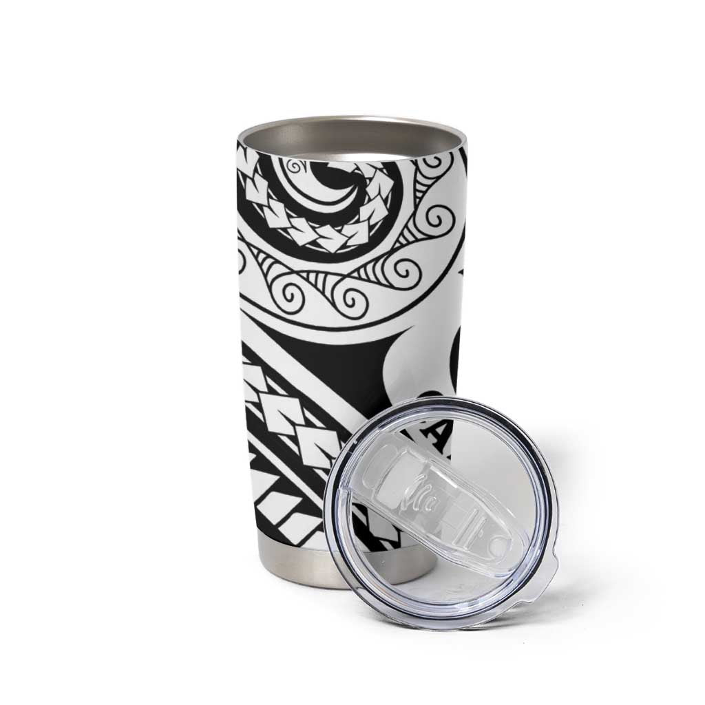 New Caledonia Day Tumbler Cup Polynesian Curves White Color - Polynesian Pride