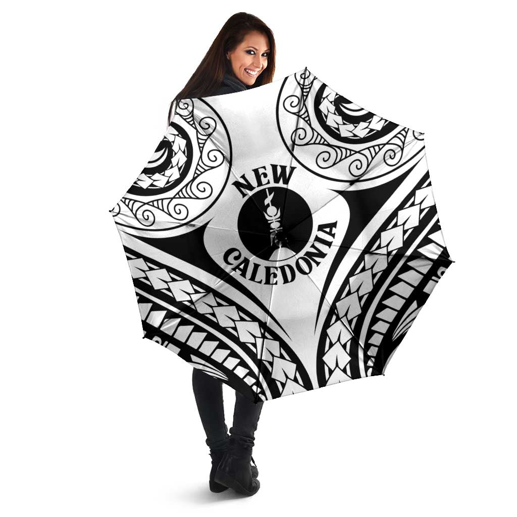 New Caledonia Day Umbrella Polynesian Curves White Color - Polynesian Pride