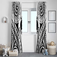 New Caledonia Day Window Curtain Polynesian Curves White Color - Polynesian Pride