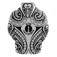 New Caledonia Day Zip Hoodie Polynesian Curves White Color - Polynesian Pride