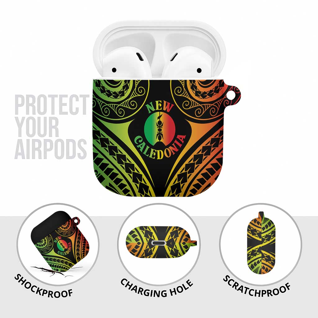 New Caledonia Day AirPods Case Polynesian Curves Reggae Color - Polynesian Pride