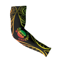 New Caledonia Day Arm Sleeves Polynesian Curves Reggae Color - Polynesian Pride