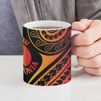 New Caledonia Day Ceramic Mug Polynesian Curves Reggae Color - Polynesian Pride