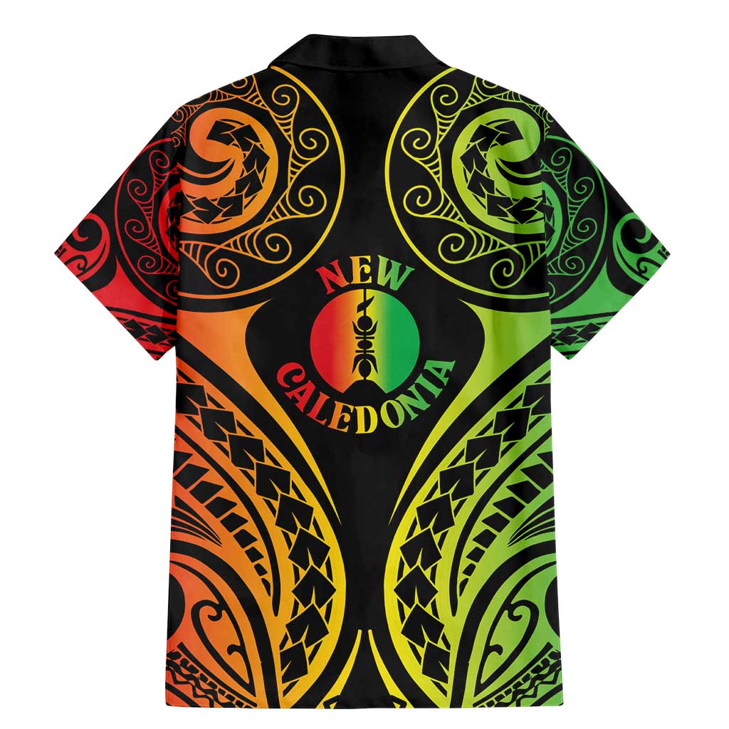 New Caledonia Day Family Matching Mermaid Dress and Hawaiian Shirt Polynesian Curves Reggae Color - Polynesian Pride