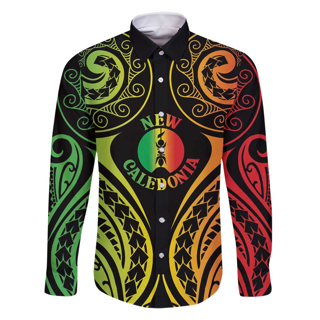 New Caledonia Day Family Matching Off Shoulder Maxi Dress and Hawaiian Shirt Polynesian Curves Reggae Color - Polynesian Pride