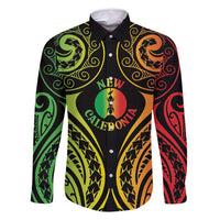 New Caledonia Day Family Matching Off Shoulder Maxi Dress and Hawaiian Shirt Polynesian Curves Reggae Color - Polynesian Pride