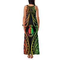 New Caledonia Day Family Matching Tank Maxi Dress and Hawaiian Shirt Polynesian Curves Reggae Color - Polynesian Pride