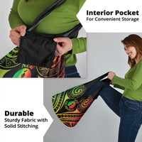 New Caledonia Day Grocery Bag Polynesian Curves Reggae Color - Polynesian Pride