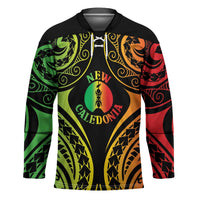New Caledonia Day Hockey Jersey Polynesian Curves Reggae Color - Polynesian Pride