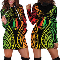 New Caledonia Day Hoodie Dress Polynesian Curves Reggae Color - Polynesian Pride