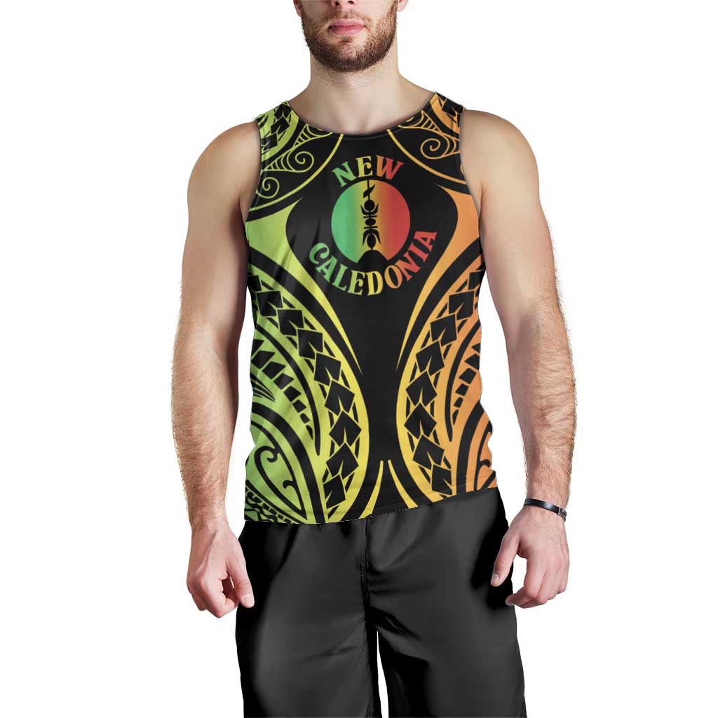 New Caledonia Day Men Tank Top Polynesian Curves Reggae Color - Polynesian Pride