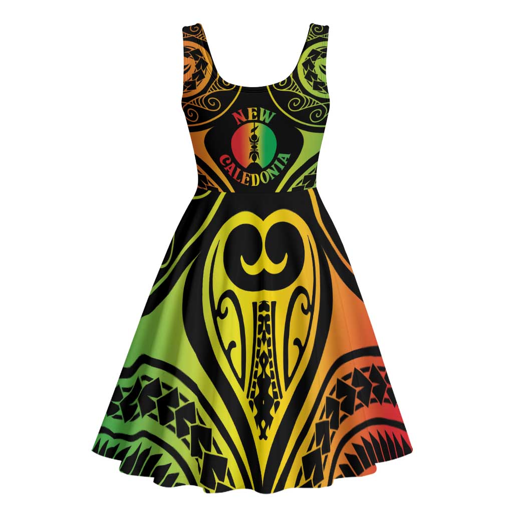 New Caledonia Day Midi Dress Polynesian Curves Reggae Color - Polynesian Pride