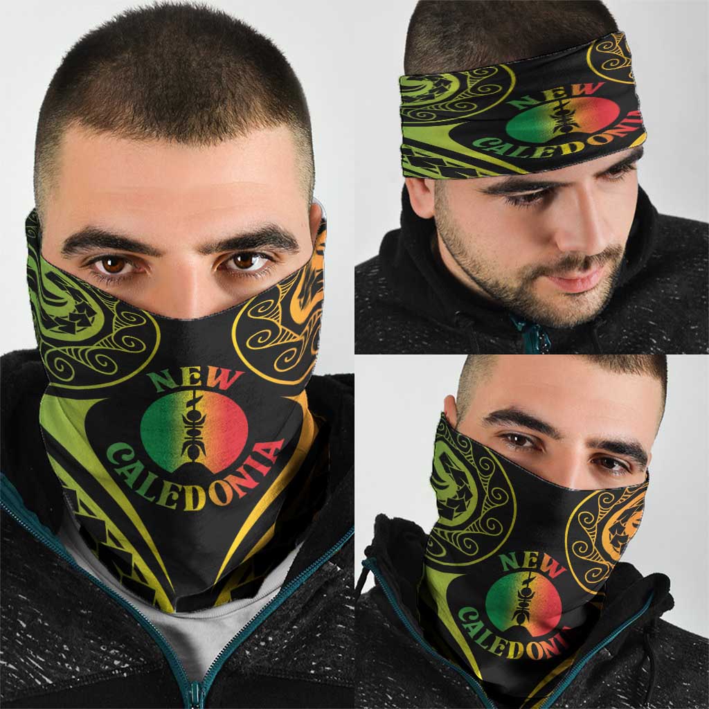 New Caledonia Day Neck Gaiter Polynesian Curves Reggae Color LT05